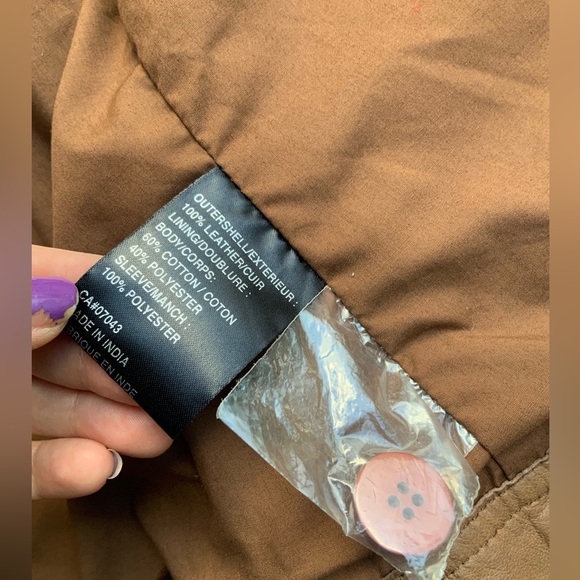 Vintage RUDSAK Leather Brown Button Up Women’s Double Breasted Jacket SZ Medium - Picture 5 of 15